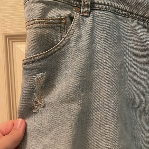 EUC vintage distressed denim jean skirt plus size 22 pure energy 5 pockets - Picture 5 of 12